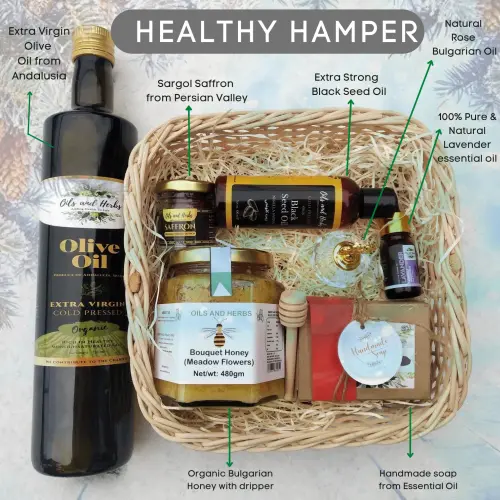 Organic Food and Health Hamper by Oils and Herbs UK