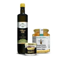 Oils and Herbs Combo offer for saffron honey and olive oil