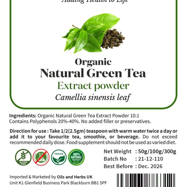 GREEN TEA EXTRACT POWDER LABEL