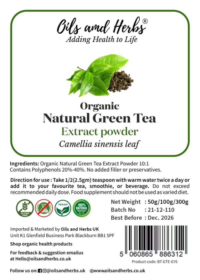 GREEN TEA EXTRACT POWDER LABEL