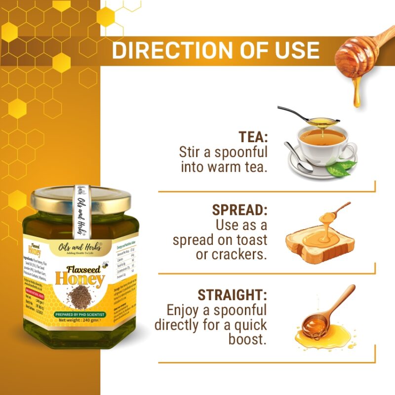 Raw Flaxseed Honey direction of use