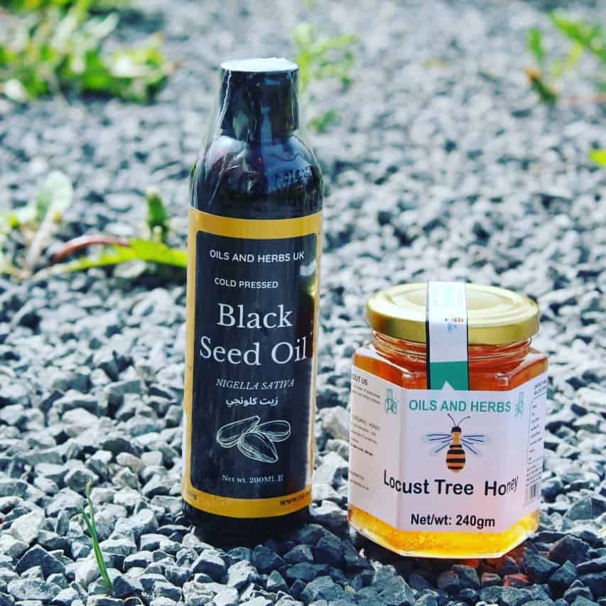 Black seed oil with honey