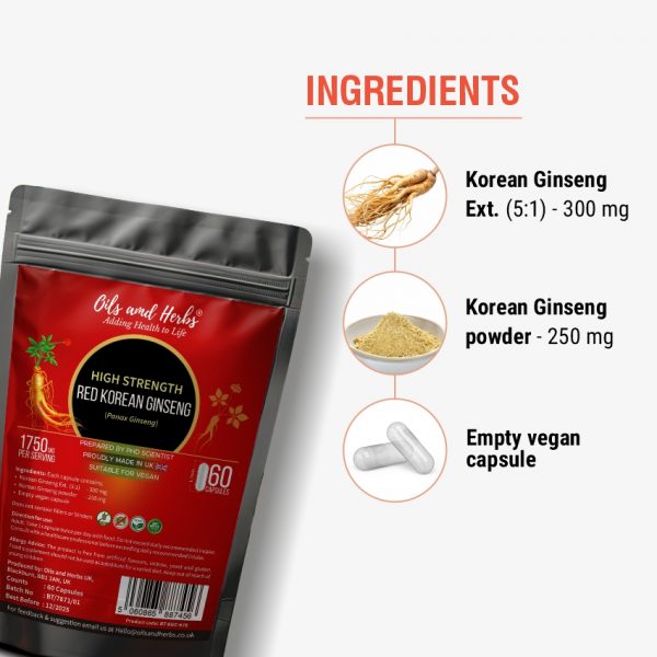 Red korean ginseng ingredients