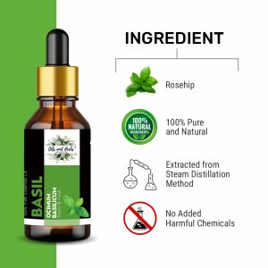 Natural Basil Essential Oil 100% Pure and Therapeutic Grade