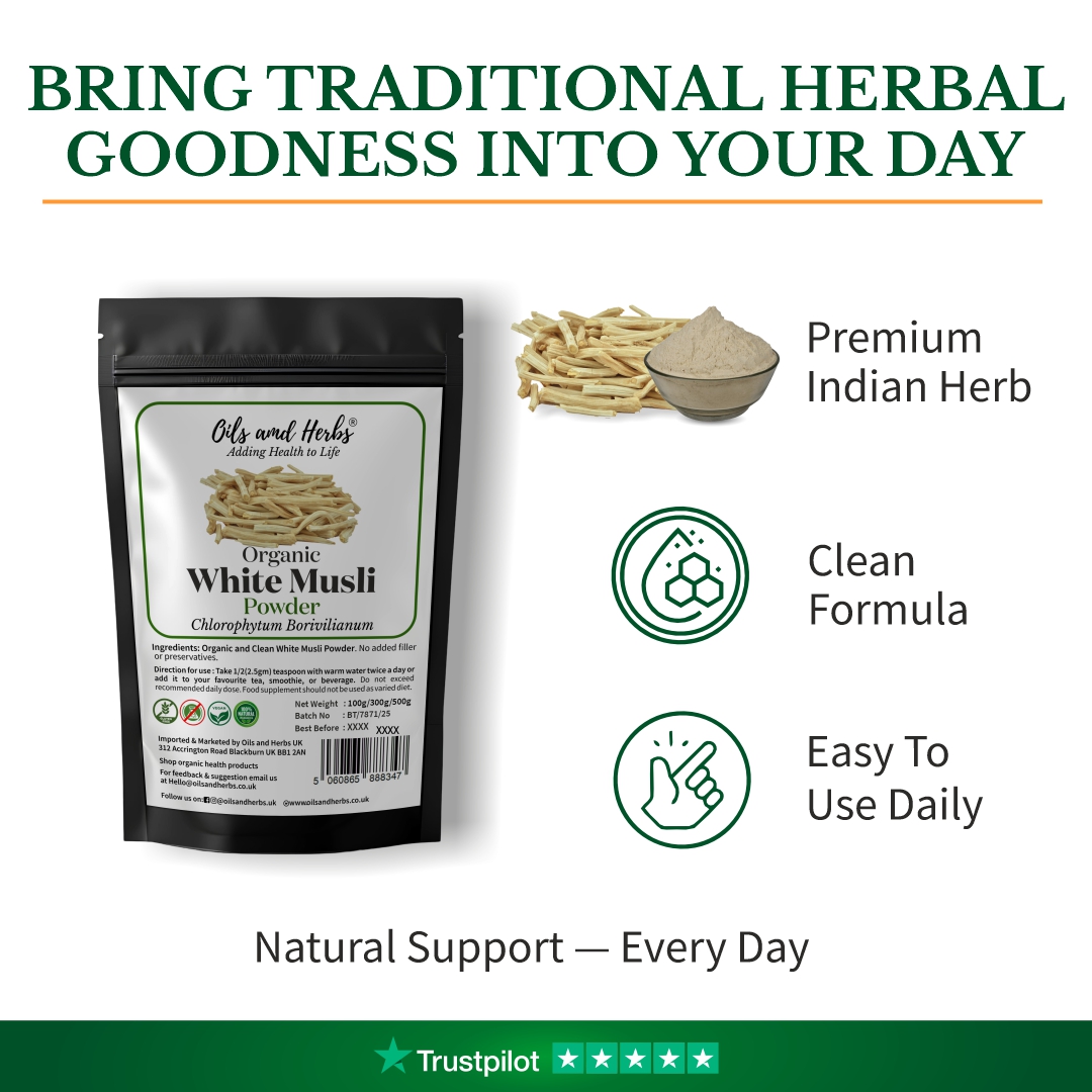 Natural Safed / White Musli Powder – 100% Pure Grounded Root 2 Natural Safed / White Musli Powder – 100% Pure Grounded Root - Image 2