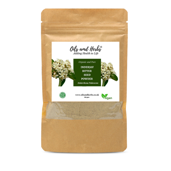 Organic Inderjav Bitter Seed Powder Holarrhena Pubescens