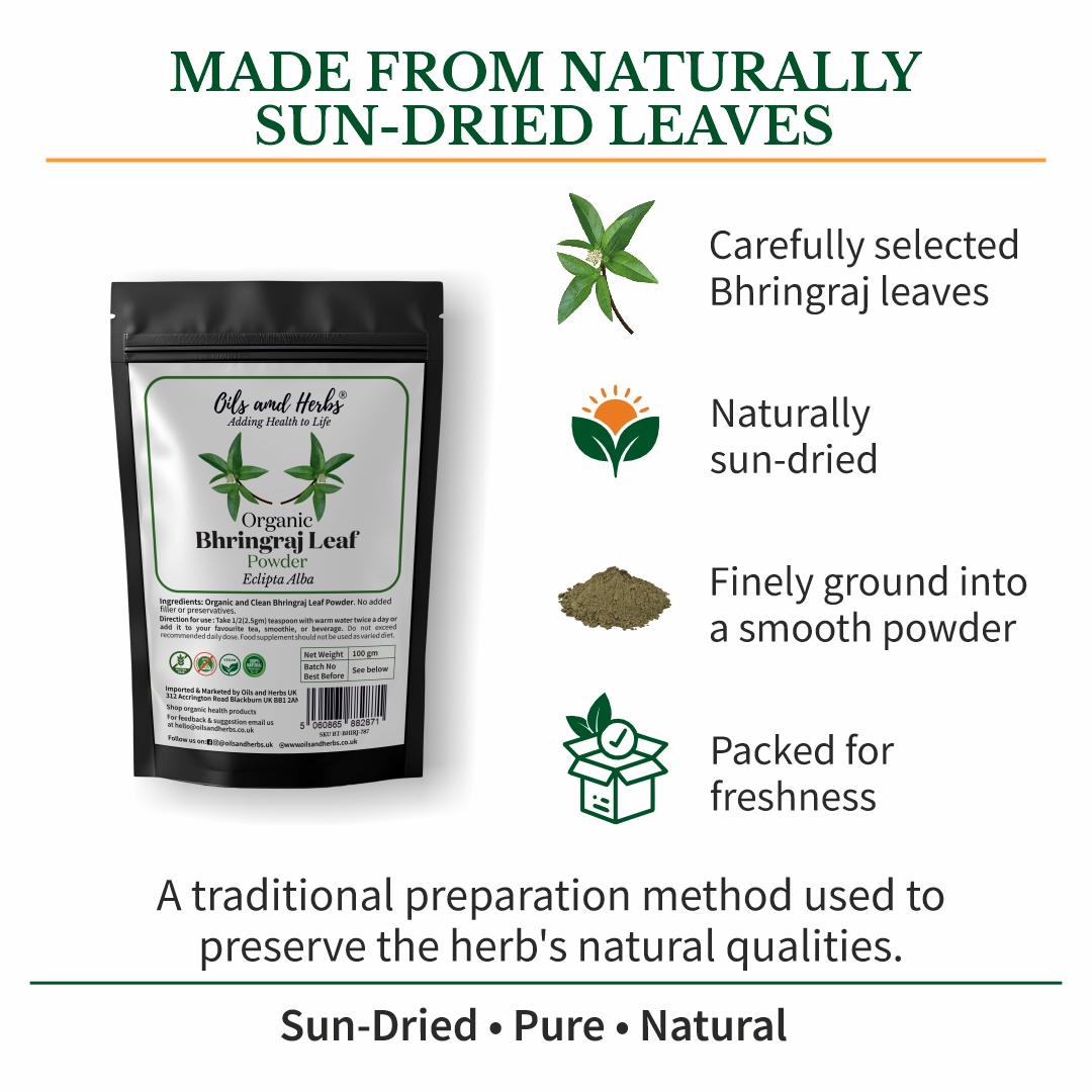 Sun Dried Bhringraj Leaf Powder - False Daisy -100% Pure, Clean and Natural 8 Sun Dried Bhringraj Leaf Powder - False Daisy -100% Pure, Clean and Natural - Image 8
