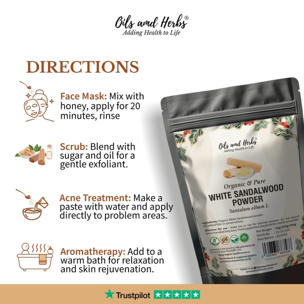 Organic White Sandalwood Powder- Safed Chandan - Image 4