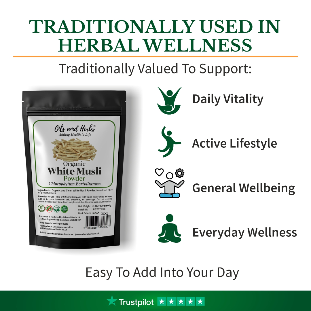 Natural Safed / White Musli Powder – 100% Pure Grounded Root 6 Natural Safed / White Musli Powder – 100% Pure Grounded Root - Image 6