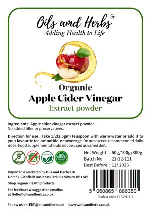 Organic Apple Cider Vinegar Extract Powder - 100% Pure and Natural