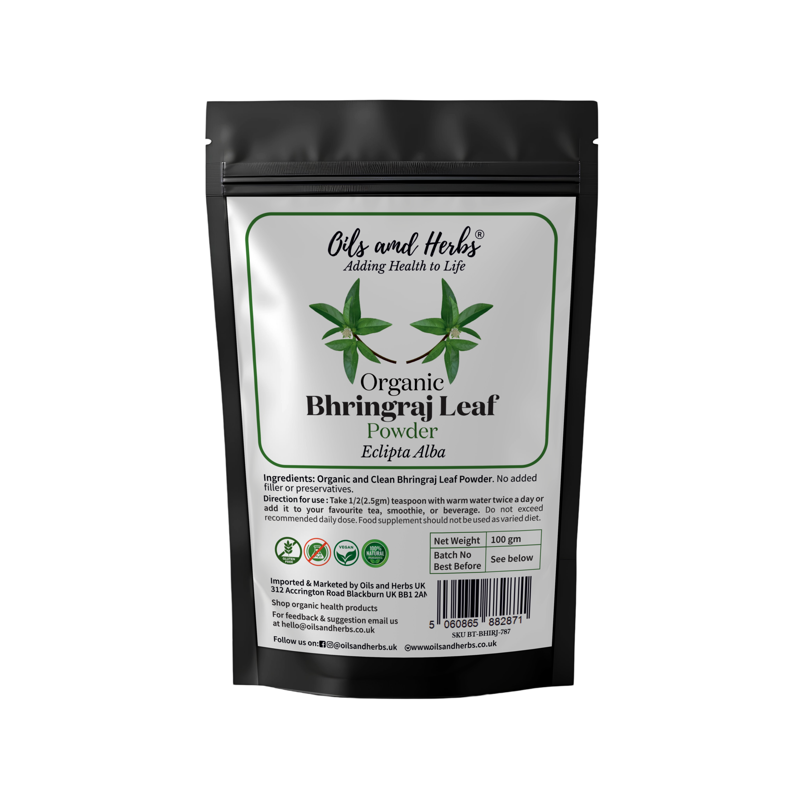 Sun Dried Bhringraj Leaf Powder - False Daisy -100% Pure, Clean and Natural 2 Sun Dried Bhringraj Leaf Powder - False Daisy -100% Pure, Clean and Natural - Image 2