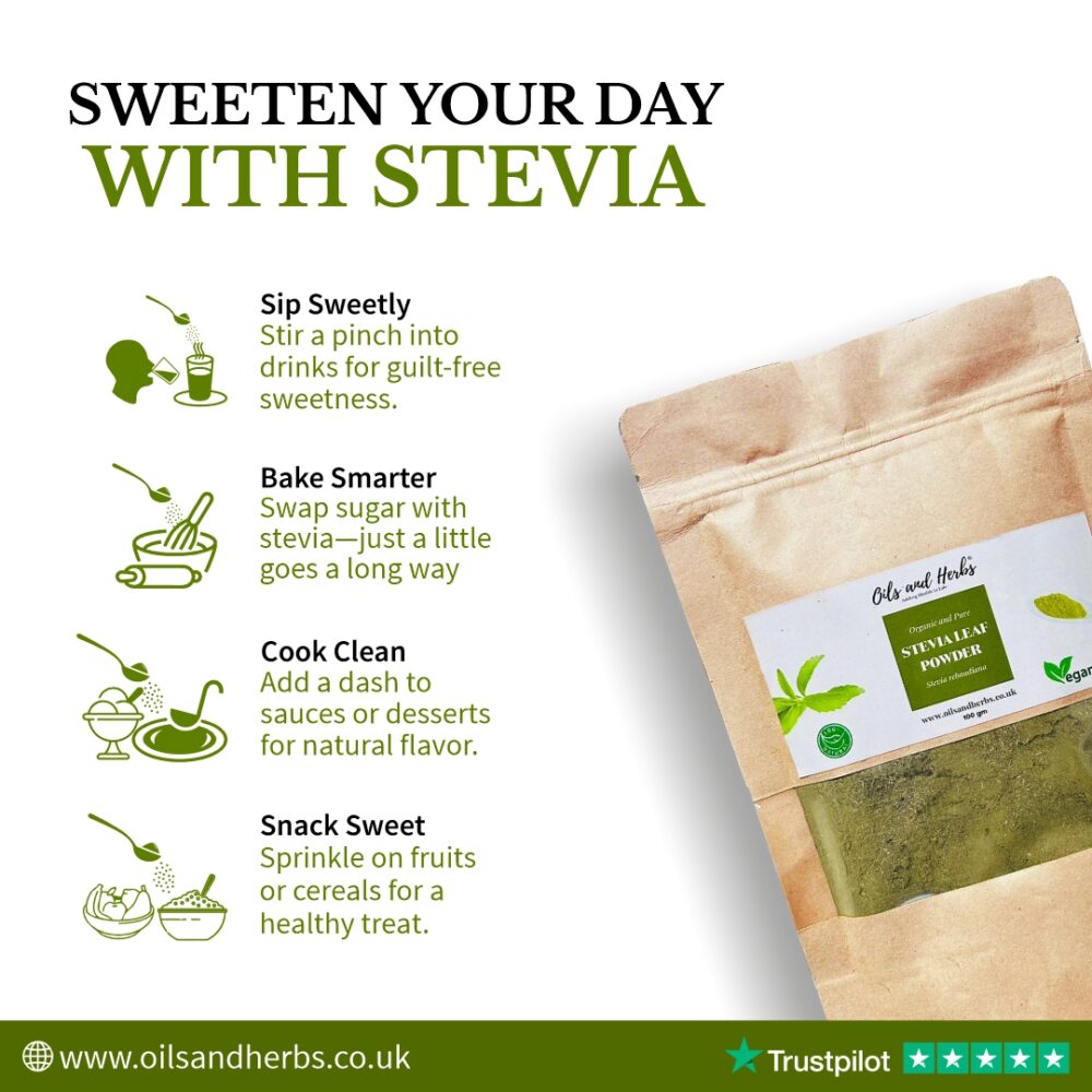 Clean Stevia Powder - Stevia rebaudiana -100% Pure and Natural