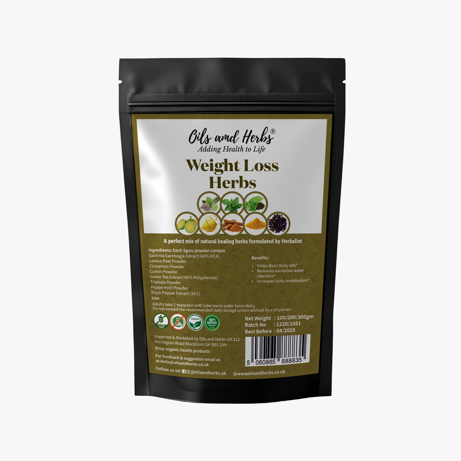 Natural Weight Loss Herbs Powder | Mix of 8 effective herbs 1 weightloss herbs_Oils and herbs uk