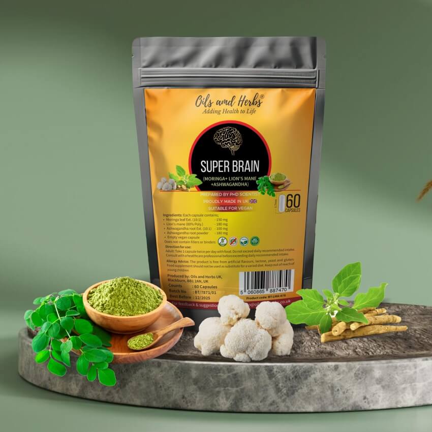 Super Brain- Moringa Ashwagandha lionmane mushroom