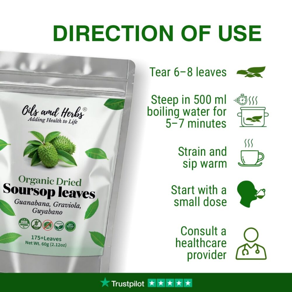 Organic Soursop Dried Leaves and tea (Graviola Leaves) - Image 6
