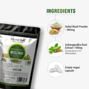 Alternative view of High Strength Safed Musli Capsules – 2800mg