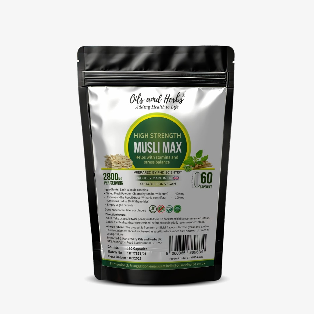 Safed Musli Capsules – 2800mg High Strength Herbal Formula for Men