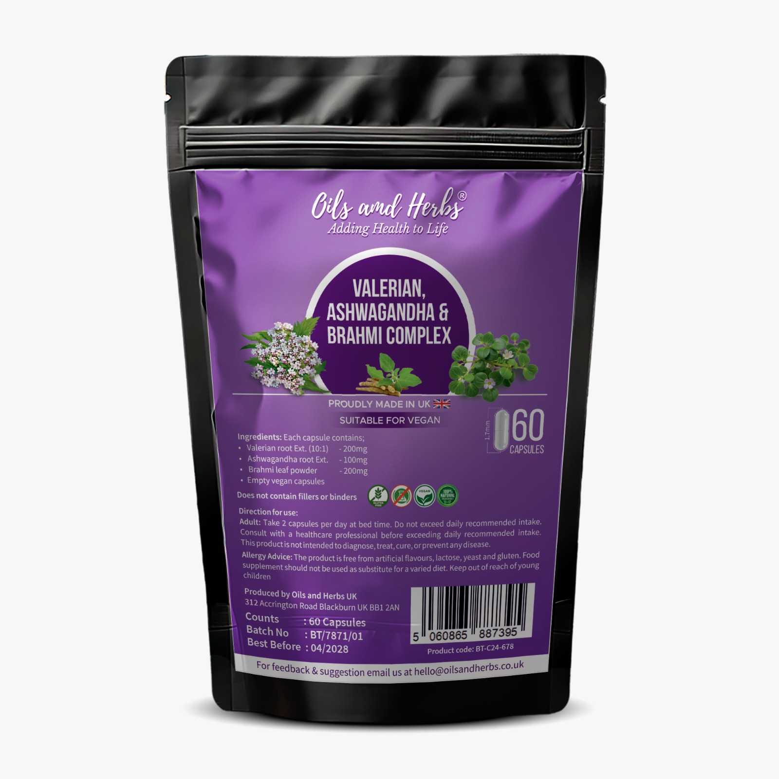 Valerian Ashwagandha and Brahmi Complex 6400mg 1 valerian brahmi complex
