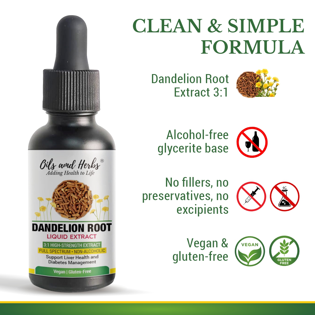 Dandelion Root Liquid Extract – High-Strength, Alcohol-Free 2 DANDELION root clean & simple formula